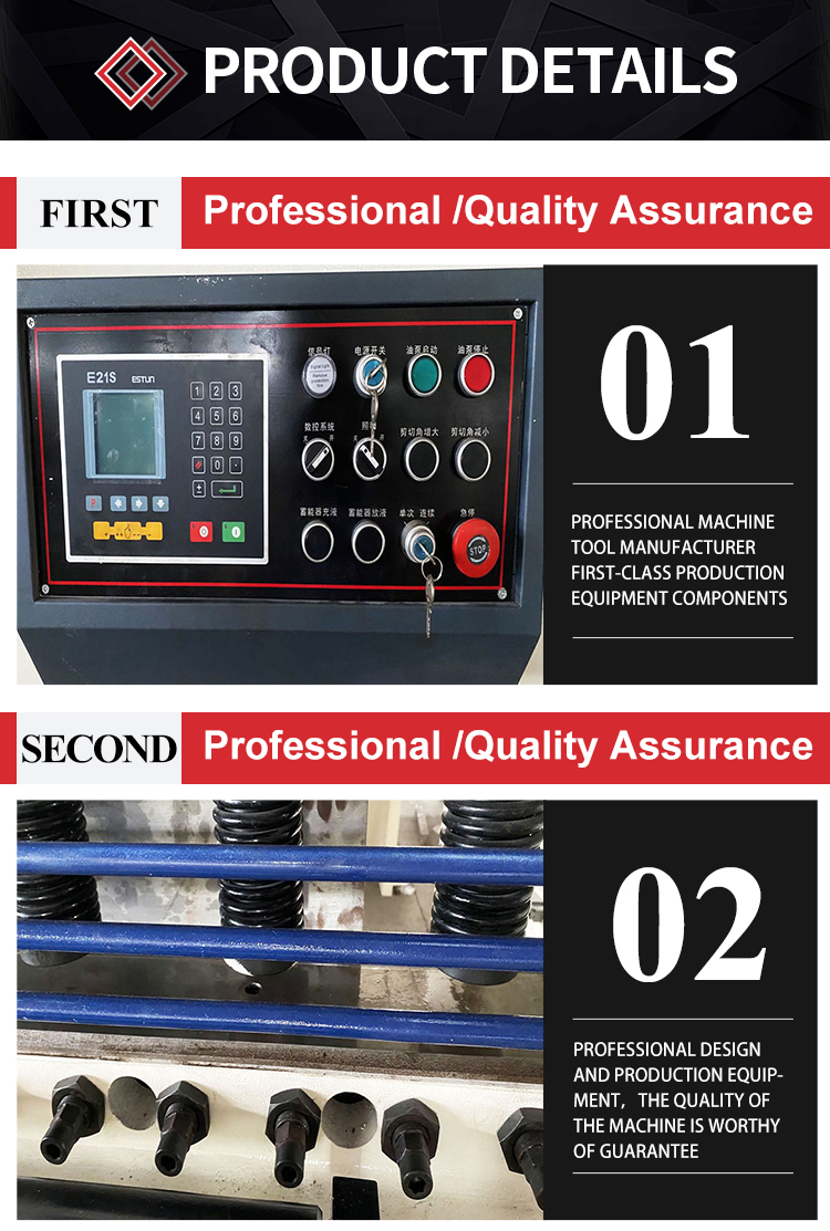 E21 8*2500 Hydraulické CNC gilotínové nožnice Rezanie oceľového plechu