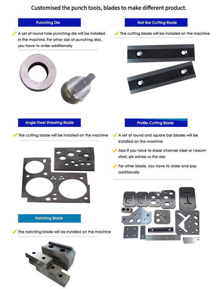 Hydraulic Ironworker 25 Ton Hand Tools Hydraulic Combined Punching And Cutting Machine Hydraulické železiarske 25 tonové ručné náradie Hydraulický kombinovaný dierovací a rezací stroj