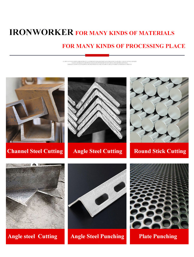 Hydraulic Ironworker 25 Ton Hand Tools Hydraulic Combined Punching And Cutting Machine Hydraulické železiarske 25 tonové ručné náradie Hydraulický kombinovaný dierovací a rezací stroj